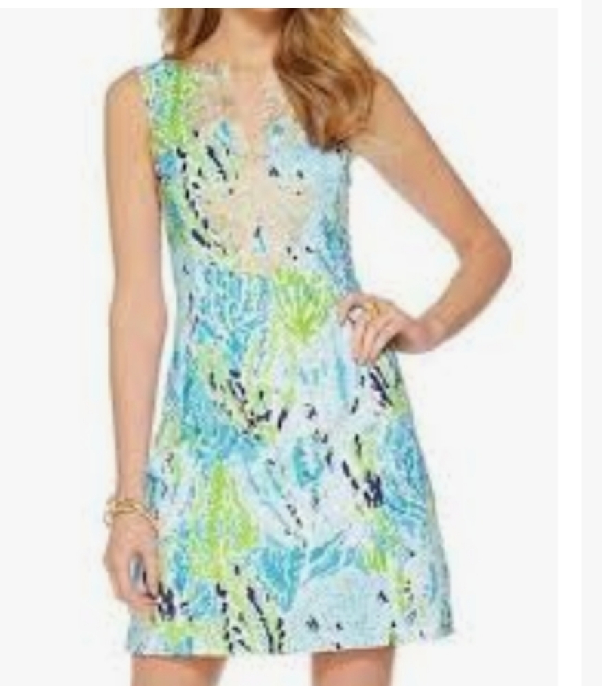 Lilly Pulitzer Spa Blue Let's Cha Cha Short Dress